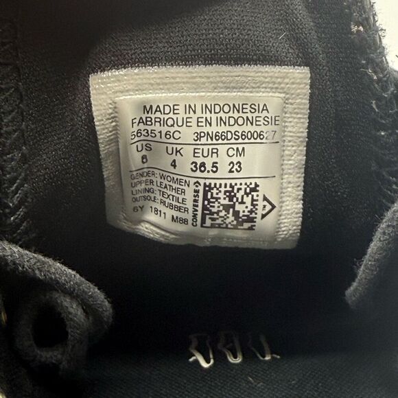 Converse CTAS Ox Frilly Thrills Black Gold Egret Lace Up Women's Shoe US Size 6 - Picture 9 of 12